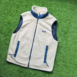 Vintage Patagonia Vest Mens Large Oatmeal Retro X Synchilla Fleece PEF USA 90s